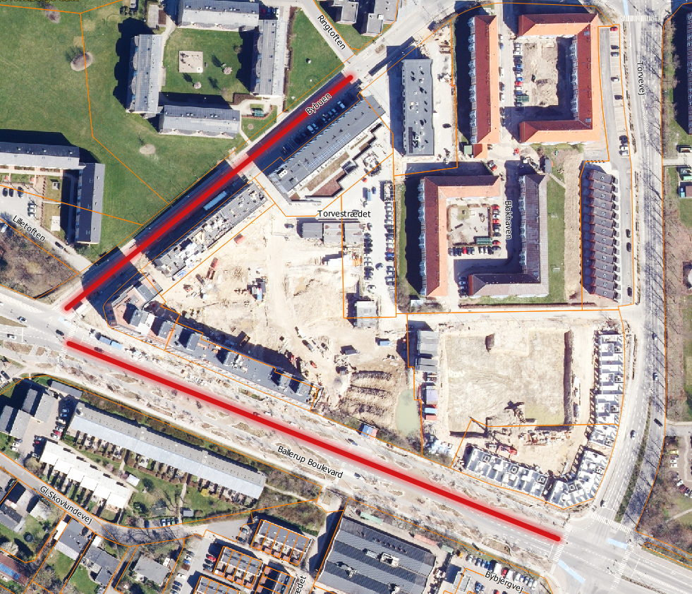Strækning med forbud mod standsning og parkering